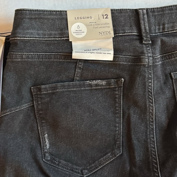 Not your daughters jeans NYDJ Uplift Alina Jean Legging denim black sz 12 NEW - Picture 7 of 8